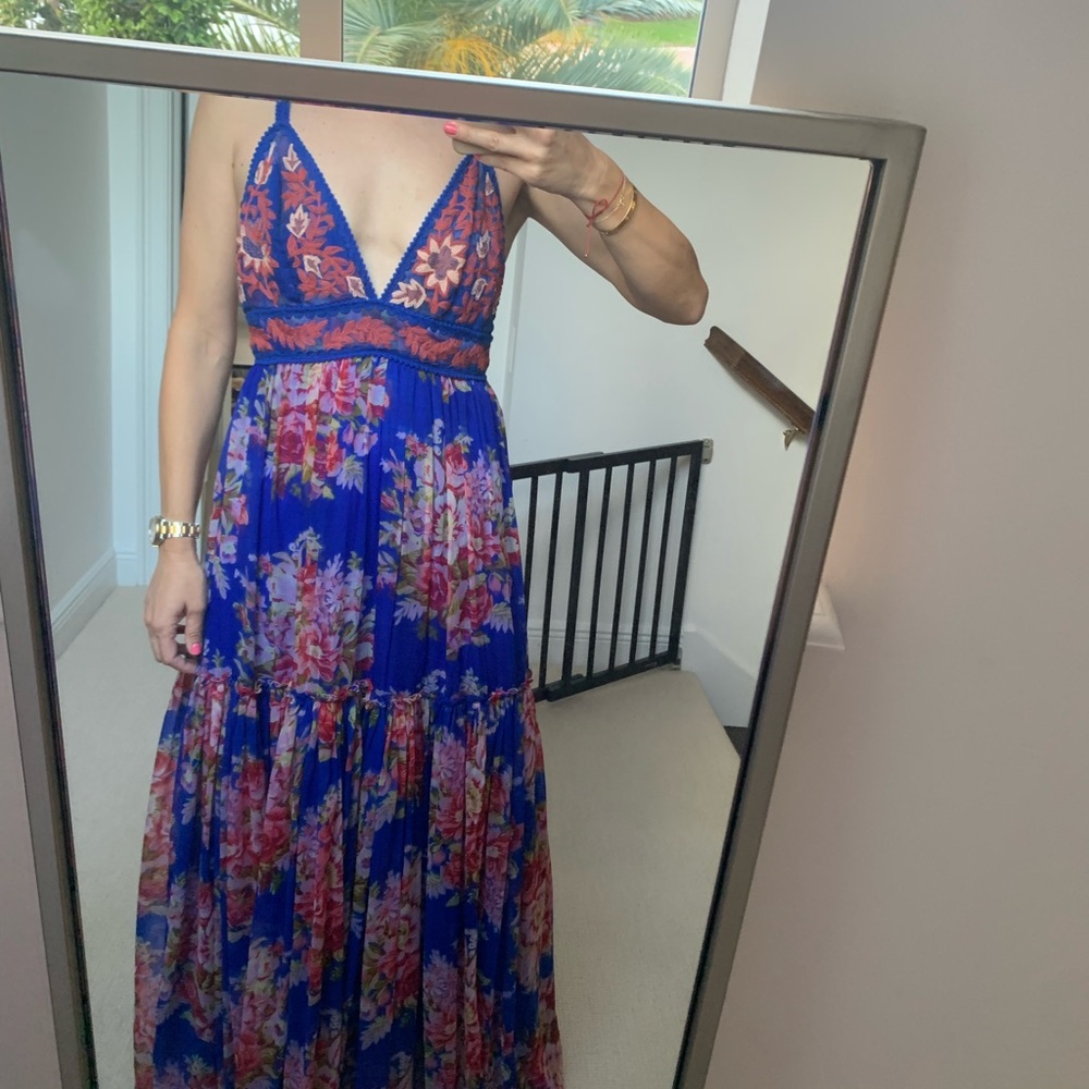 Free people long backless dress size S